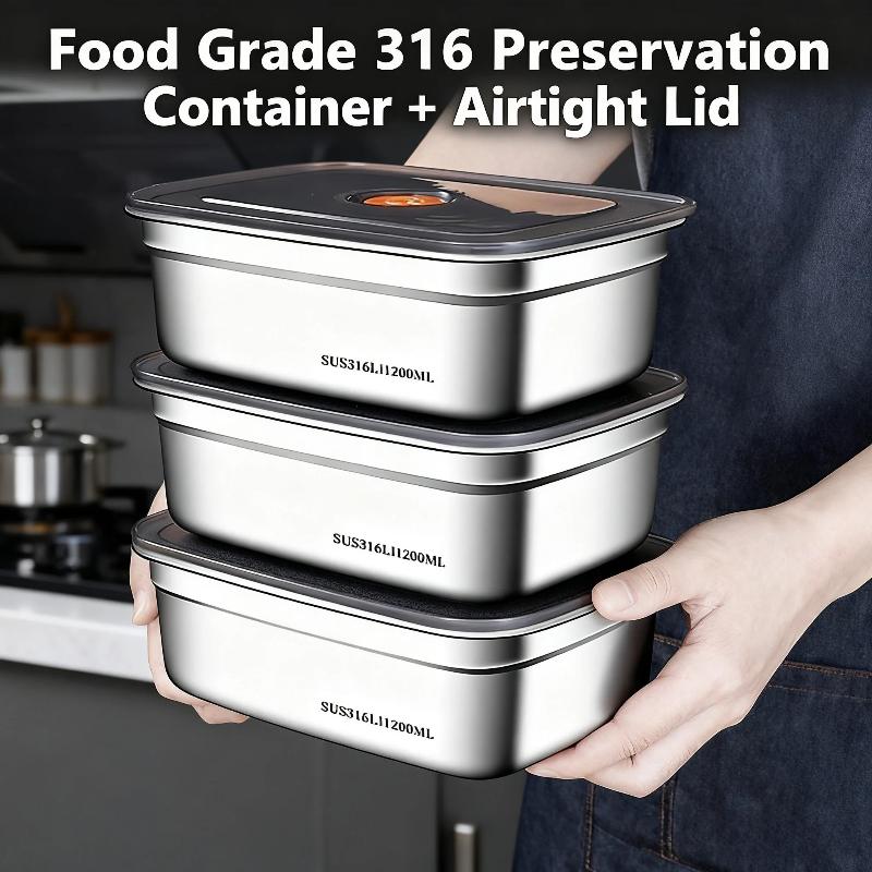 Meal Prep Freezer - Contenitore per Pranzo in Acciaio Inox,